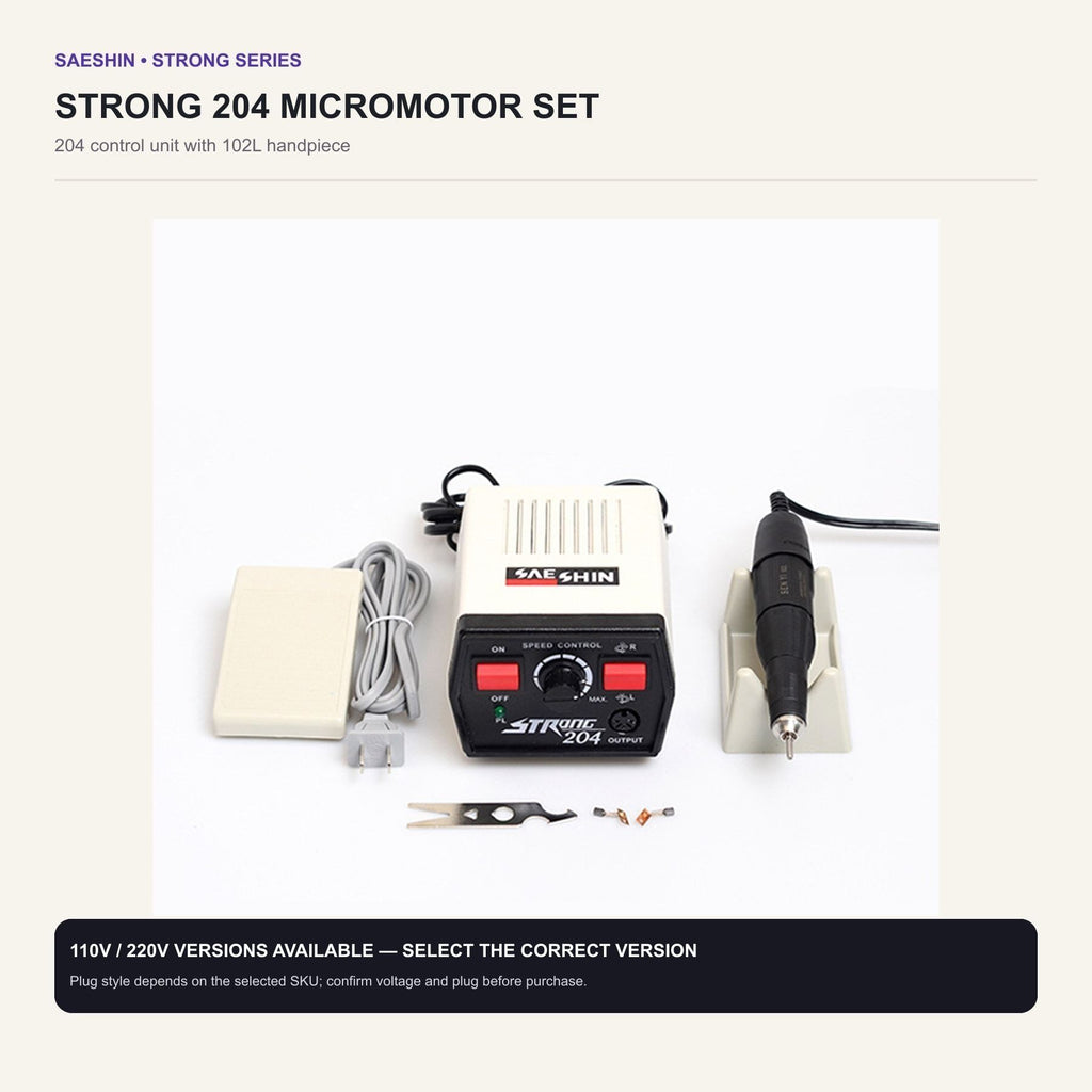 Strong 204 Micromotor Kit with 102L Handpiece, 50,000 RPM