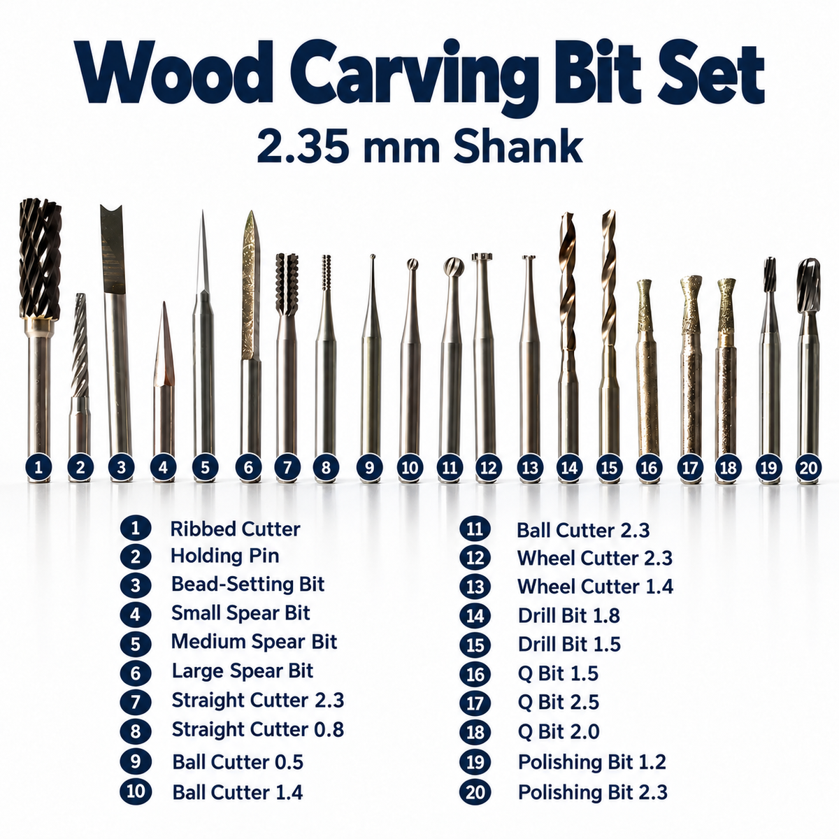 HSS Wood Carving Rotary Bits for Engraving, Shaping & Finishing