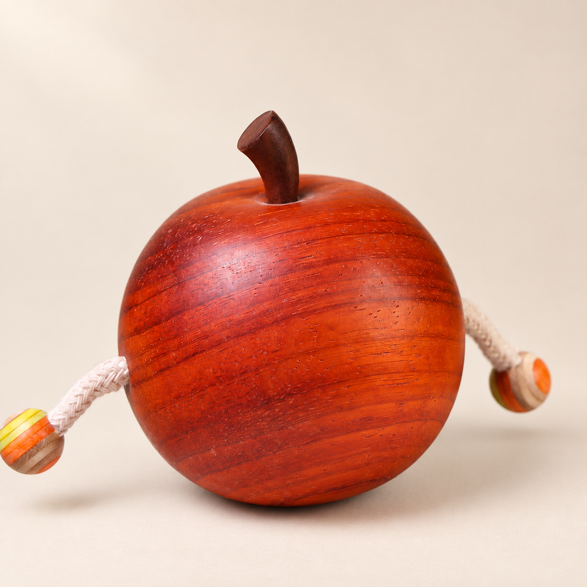 Hand-Carved Wooden Peace Apple – Chinese Good Luck Home Decor