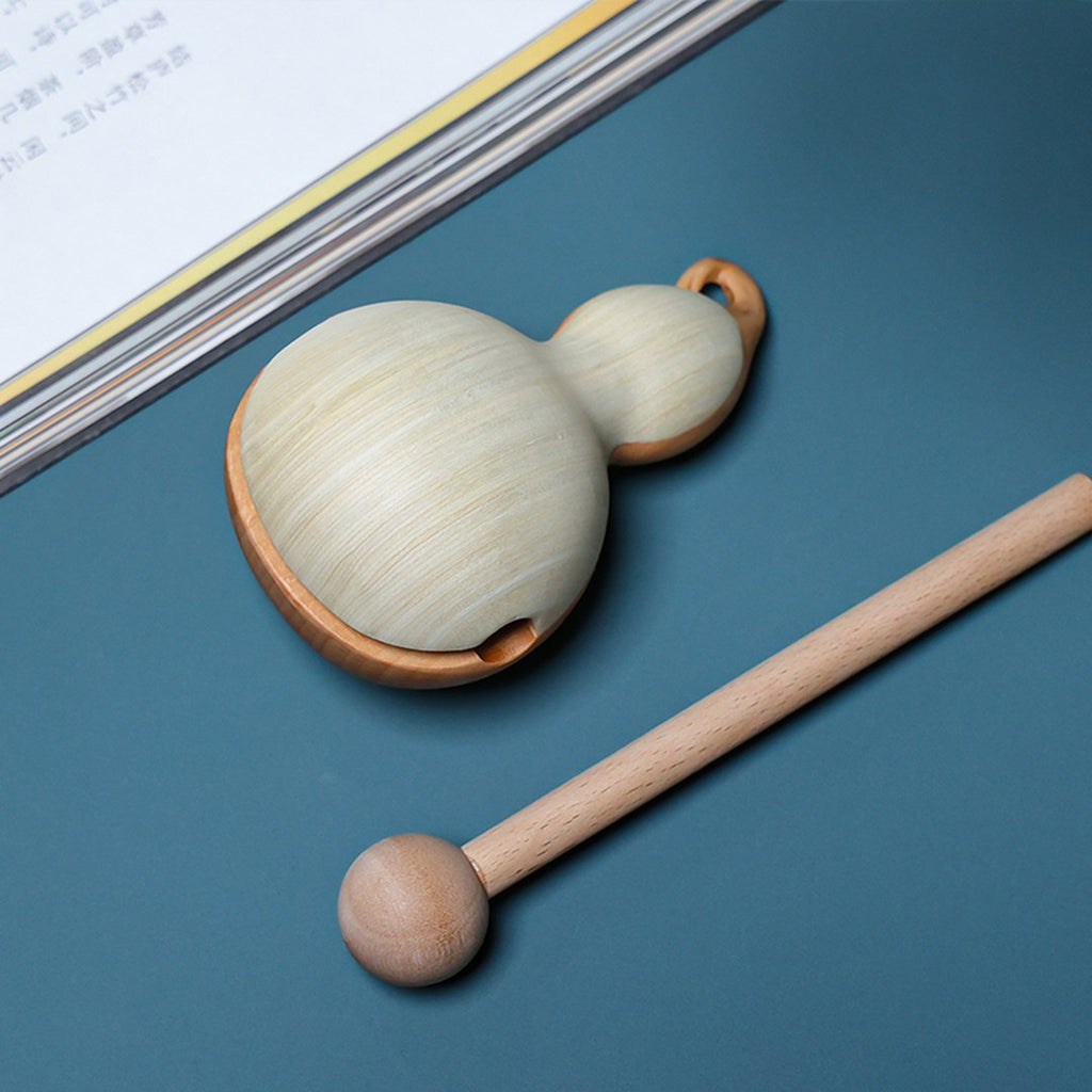 Hand Carved Wooden Calabash Fish Zen Bell - Chinese Wood Carving, Meditation Desk Decor, Mindfulness Gift