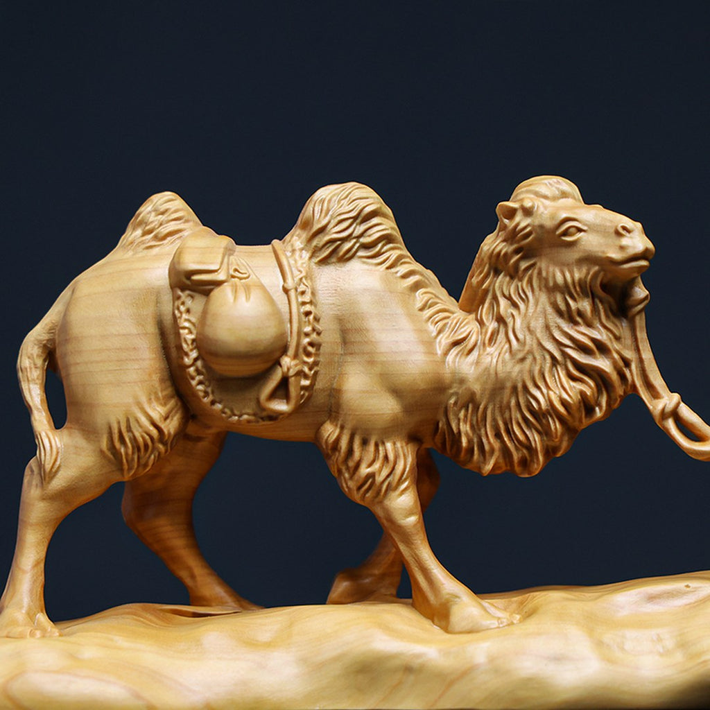 Hand Carved Boxwood Silk Road Relief Panel - Small, Chinese Wood Carving, Heritage Art, Collectible