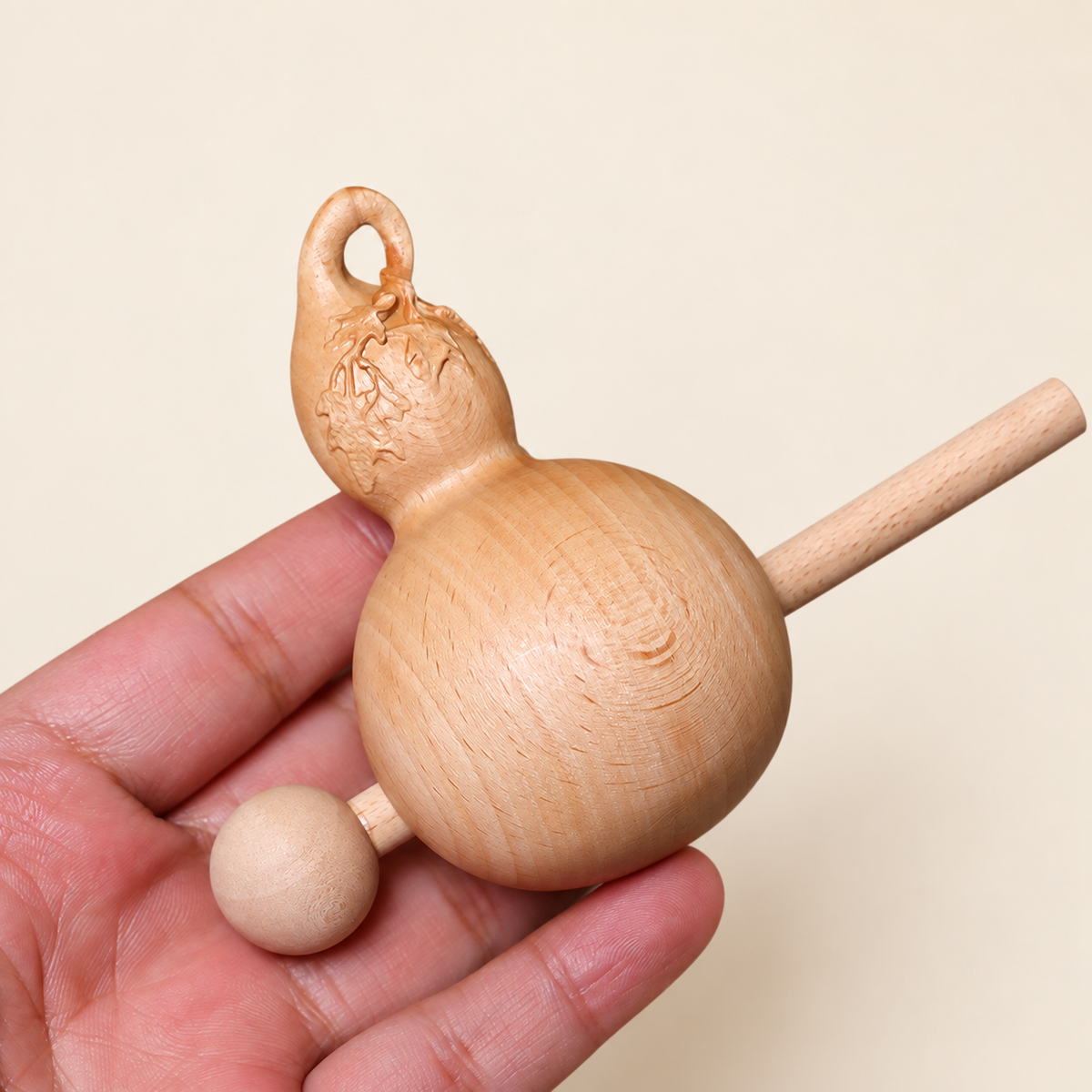 Hand-Carved Gourd Mokugyo Wooden Fish – Meditation Percussion Bell