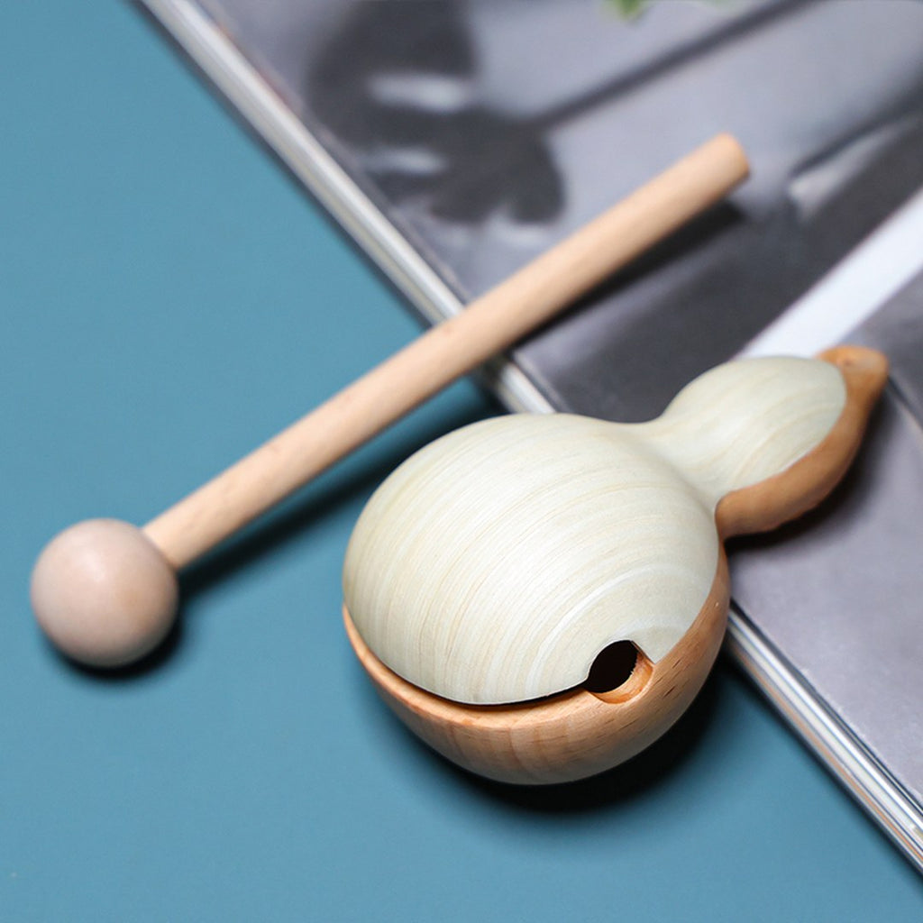 Hand Carved Wooden Calabash Fish Zen Bell - Chinese Wood Carving, Meditation Desk Decor, Mindfulness Gift