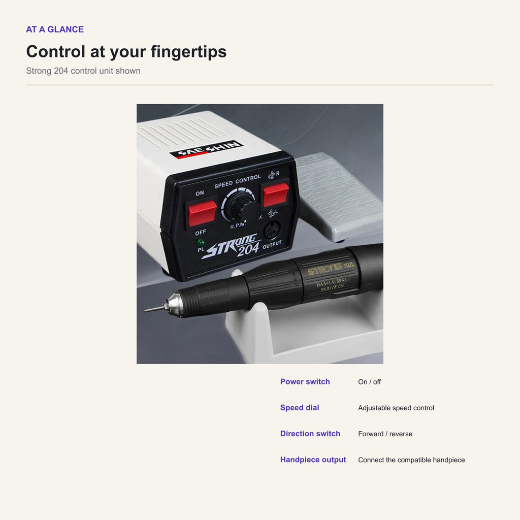 Strong 204 Micromotor Kit with 102L Handpiece, 50,000 RPM