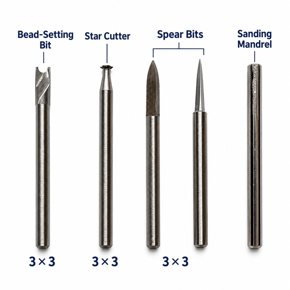 HSS Wood Carving Rotary Bits for Engraving, Shaping & Finishing