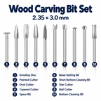 HSS Wood Carving Rotary Bits for Engraving, Shaping & Finishing