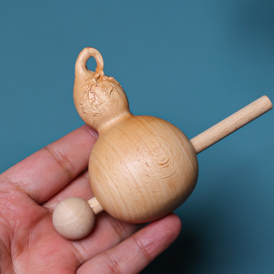 Hand Carved Wooden Calabash Fish Zen Bell - Chinese Wood Carving, Meditation Desk Decor, Mindfulness Gift