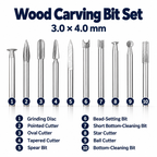 HSS Wood Carving Rotary Bits for Engraving, Shaping & Finishing