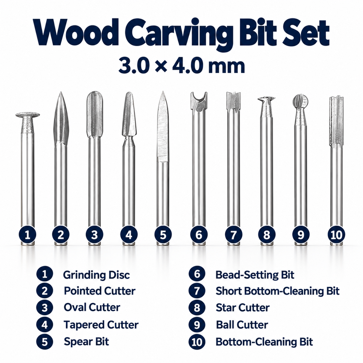 HSS Wood Carving Rotary Bits for Engraving, Shaping & Finishing