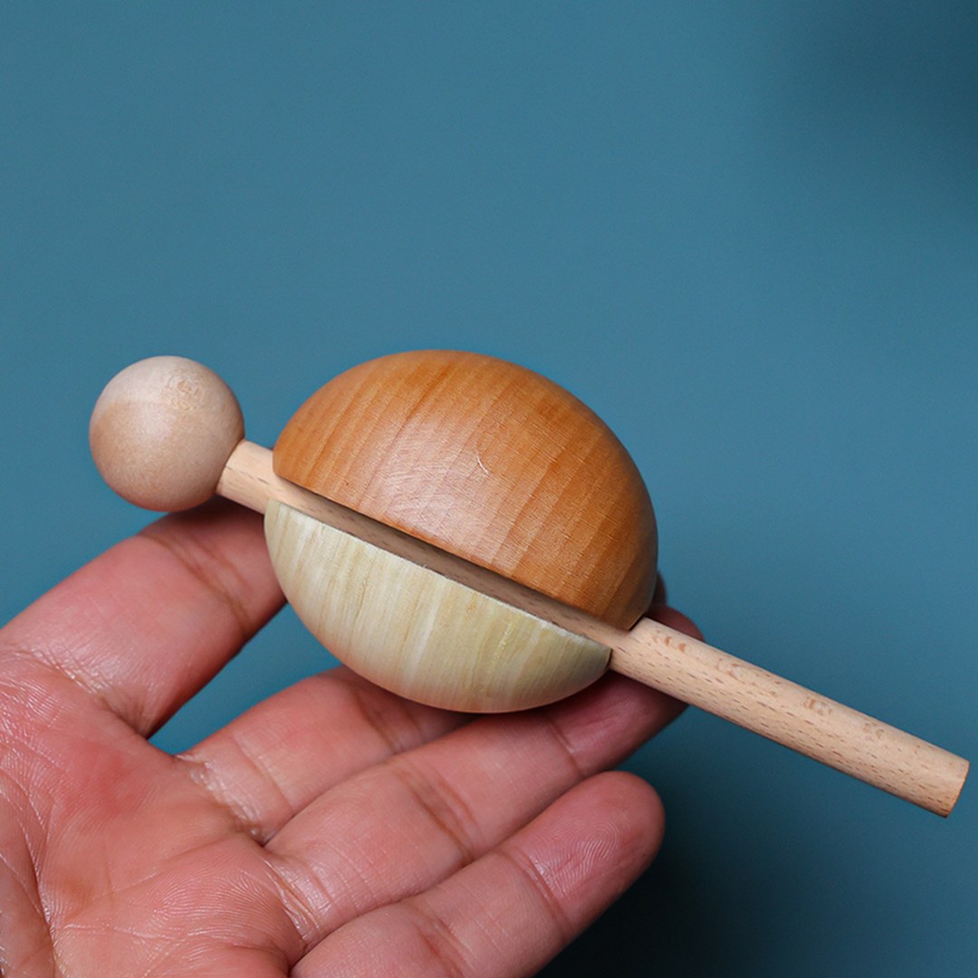 Hand Carved Wooden Calabash Fish Zen Bell - Chinese Wood Carving, Meditation Desk Decor, Mindfulness Gift